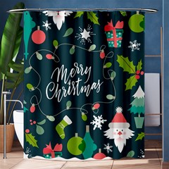 Merry Christmas, Happy New Year, Christmas Seamless Texture Shower Curtain 60  X 72  (medium)  by kyorashop23