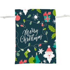 Merry Christmas, Happy New Year, Christmas Seamless Texture Lightweight Drawstring Pouch (xl) by kyorashop23