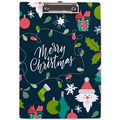 Merry Christmas, Happy New Year, Christmas Seamless Texture A4 Acrylic Clipboard by kyorashop23