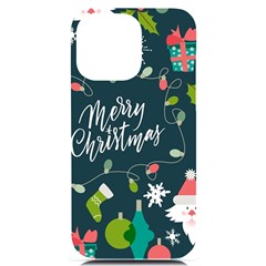 Merry Christmas, Happy New Year, Christmas Seamless Texture Iphone 14 Pro Max Black Uv Print Case by kyorashop23