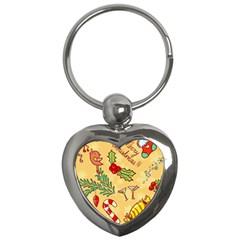 Merry Christmas, New Year Backgrounds, Happy New Year Key Chain (heart)