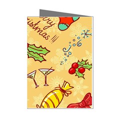 Merry Christmas, New Year Backgrounds, Happy New Year Mini Greeting Cards (pkg Of 8)