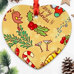 Merry Christmas, New Year Backgrounds, Happy New Year Heart Ornament (two Sides)