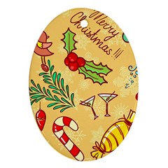 Merry Christmas, New Year Backgrounds, Happy New Year Oval Ornament (two Sides)