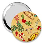 Merry Christmas, New Year Backgrounds, Happy New Year 3  Handbag Mirrors Front