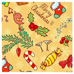 Merry Christmas, New Year Backgrounds, Happy New Year Wooden Puzzle Square