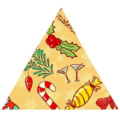 Merry Christmas, New Year Backgrounds, Happy New Year Wooden Puzzle Triangle by kyorashop23