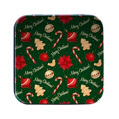 Merry Christmas Square Metal Box (black) by kyorashop23