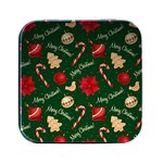 Merry Christmas Square Metal Box (Black) Front