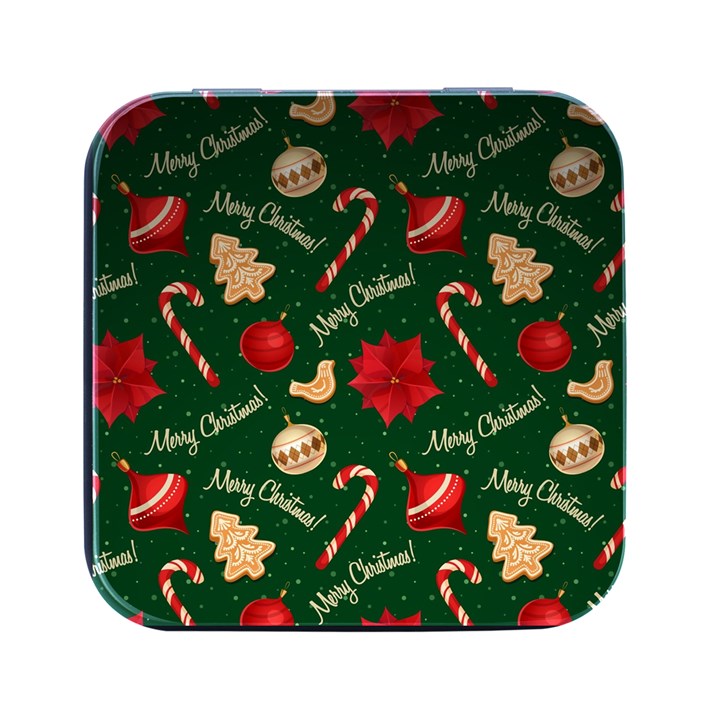 Merry Christmas Square Metal Box (Black)