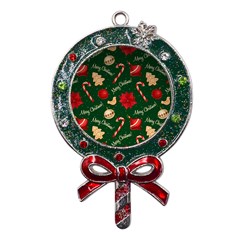 Merry Christmas Metal X mas Lollipop With Crystal Ornament