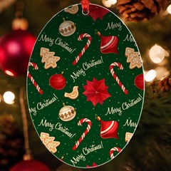 Merry Christmas Uv Print Acrylic Ornament Oval by kyorashop23