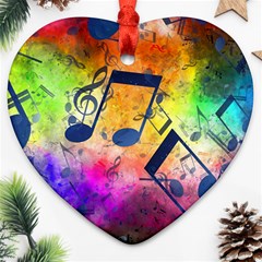 Music Texture, Grunge Music Background Ornament (heart)