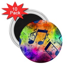 Music Texture, Grunge Music Background 2 25  Magnets (10 Pack)  by kyorashop23