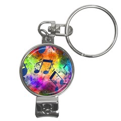 Music Texture, Grunge Music Background Nail Clippers Key Chain