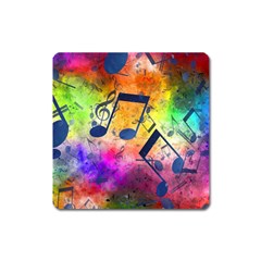 Music Texture, Grunge Music Background Square Magnet by kyorashop23