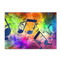 Music Texture, Grunge Music Background Sticker A4 (100 pack)