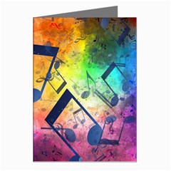 Music Texture, Grunge Music Background Greeting Cards (pkg Of 8)