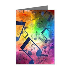 Music Texture, Grunge Music Background Mini Greeting Card by kyorashop23