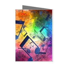 Music Texture, Grunge Music Background Mini Greeting Cards (Pkg of 8)