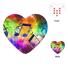 Music Texture, Grunge Music Background Playing Cards Single Design (heart)