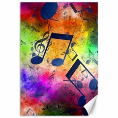 Music Texture, Grunge Music Background Canvas 12  X 18  by kyorashop23