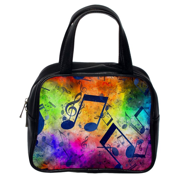 Music Texture, Grunge Music Background Classic Handbag (One Side)