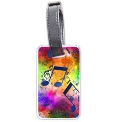 Music Texture, Grunge Music Background Luggage Tag (one Side) by kyorashop23