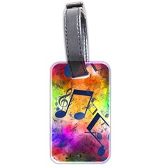 Music Texture, Grunge Music Background Luggage Tag (two Sides) by kyorashop23