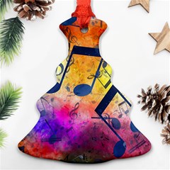 Music Texture, Grunge Music Background Ornament (christmas Tree) 