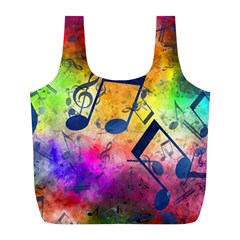 Music Texture, Grunge Music Background Full Print Recycle Bag (l) by kyorashop23