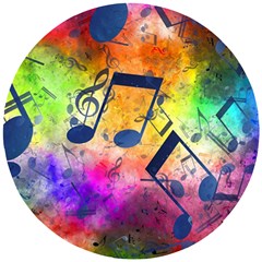 Music Texture, Grunge Music Background Wooden Puzzle Round by kyorashop23