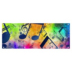 Music Texture, Grunge Music Background Banner And Sign 8  X 3  by kyorashop23