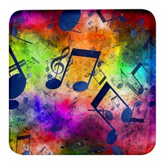 Music Texture, Grunge Music Background Square Glass Fridge Magnet (4 pack)