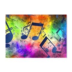 Music Texture, Grunge Music Background Crystal Sticker (a4) by kyorashop23