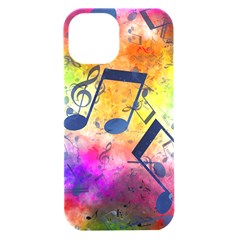 Music Texture, Grunge Music Background Iphone 15 Black Uv Print Pc Hardshell Case by kyorashop23