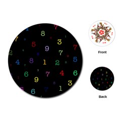 Numbers, Math, Keyboard Playing Cards Single Design (round)