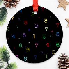 Numbers, Math, Keyboard Round Ornament (two Sides)