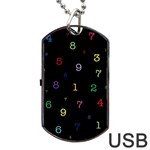 Numbers, Math, Keyboard Dog Tag USB Flash (Two Sides) Front