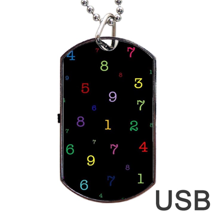 Numbers, Math, Keyboard Dog Tag USB Flash (Two Sides)