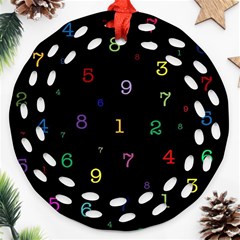 Numbers, Math, Keyboard Round Filigree Ornament (two Sides) by kyorashop23