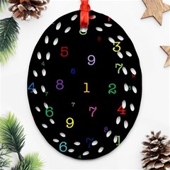 Numbers, Math, Keyboard Oval Filigree Ornament (two Sides)