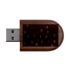 Numbers, Math, Keyboard Wood Oval Usb Flash Drive by kyorashop23