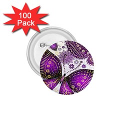 Purple Butterflies, Abstract, Floral, Flowers 1 75  Buttons (100 Pack)  by kyorashop23