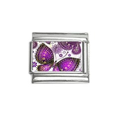 Purple Butterflies, Abstract, Floral, Flowers Italian Charm (9mm) by kyorashop23