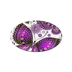 Purple Butterflies, Abstract, Floral, Flowers Sticker Oval (100 Pack) by kyorashop23