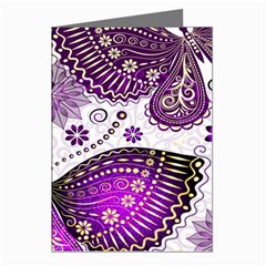 Purple Butterflies, Abstract, Floral, Flowers Greeting Cards (pkg Of 8)