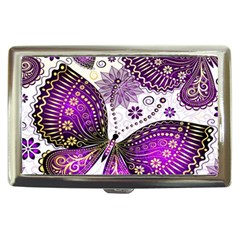 Purple Butterflies, Abstract, Floral, Flowers Cigarette Money Case by kyorashop23