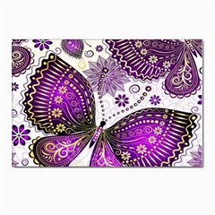 Purple Butterflies, Abstract, Floral, Flowers Postcards 5  X 7  (pkg Of 10) by kyorashop23