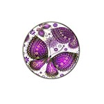 Purple Butterflies, Abstract, Floral, Flowers Hat Clip Ball Marker (4 pack) Front